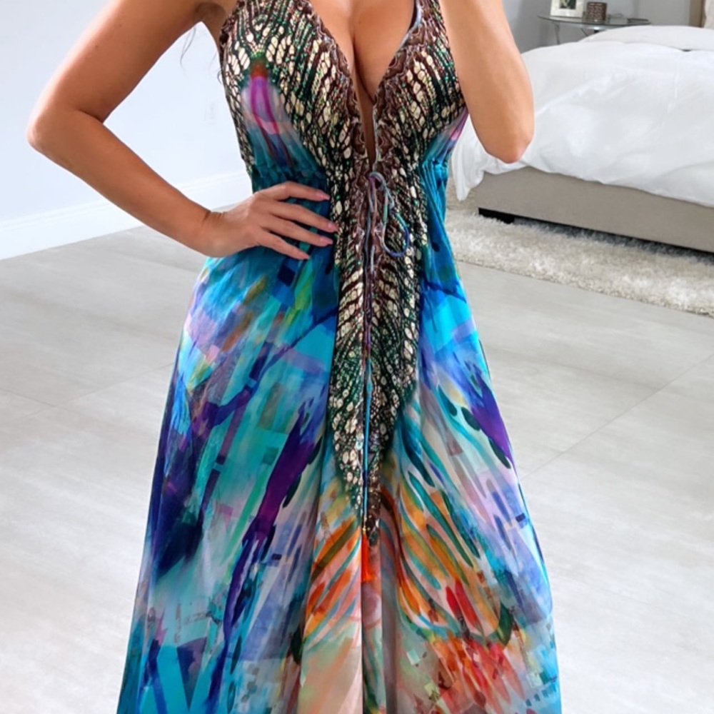Silk Print Scarf Dress